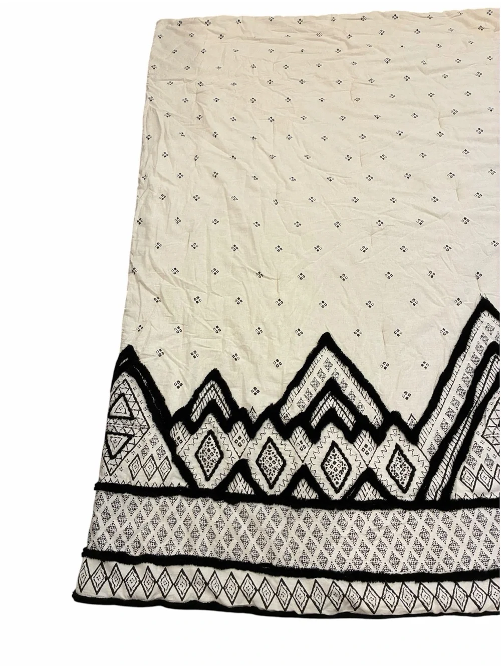 Ink+Ivy Cotton Flax Marta Comforter Chenille Textured Mountain Pattern Trim Full